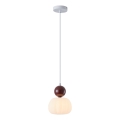 Hanglamp aan een koord 1xG9/7W/230V wit/bruin