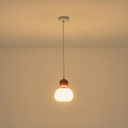 Hanglamp aan een koord 1xG9/7W/230V wit/bruin