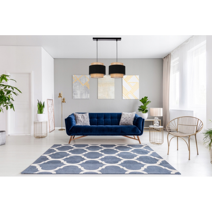 Hanglamp aan een koord 2xE27/60W/230V beige
