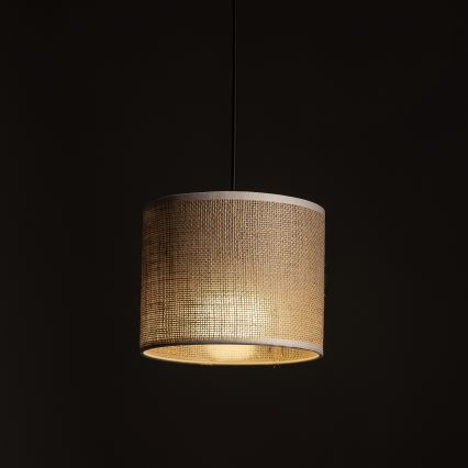 Hanglamp aan een koord voor een 3-fase rail systeem TRACER 1xE27/15W/230V diameter 20 cm zwart/bruin