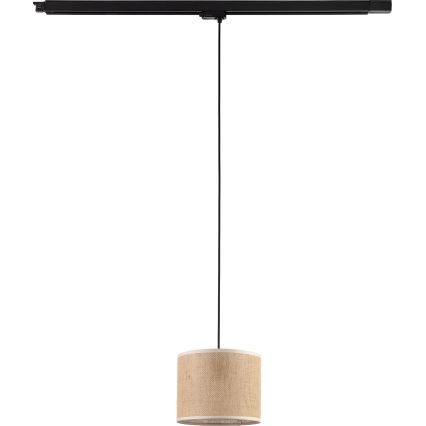 Hanglamp aan een koord voor een 3-fase rail systeem TRACER 1xE27/15W/230V diameter 20 cm zwart/bruin