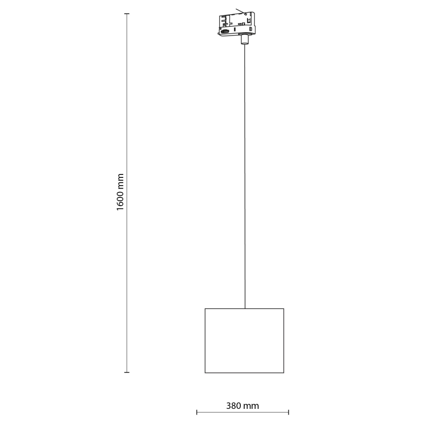 Hanglamp aan een koord voor een 3-fase rail systeem TRACER 1xE27/15W/230V diameter 20 cm zwart/bruin
