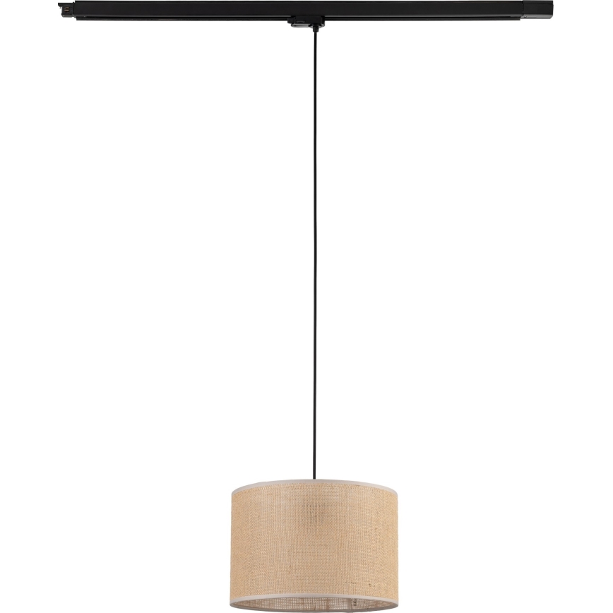 Hanglamp aan een koord voor een 3-fase rail systeem TRACER 1xE27/15W/230V diameter 30 cm zwart/bruin