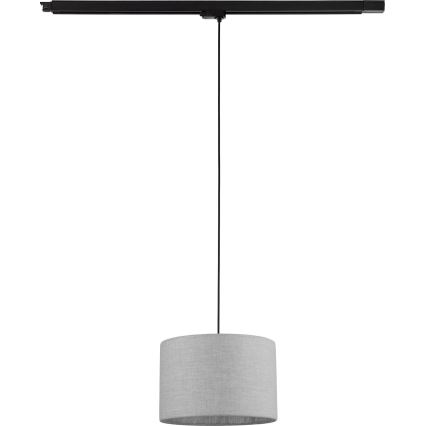 Hanglamp aan een koord voor een 3-fase rail systeem TRACER 1xE27/15W/230V diameter 30 cm zwart/grijs