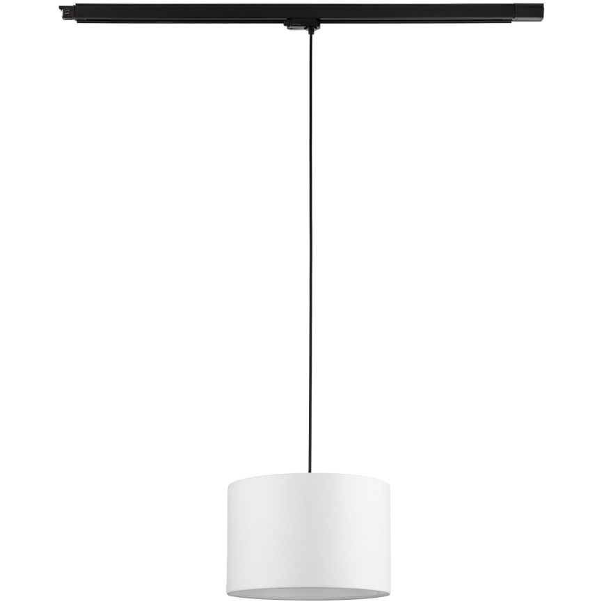 Hanglamp aan een koord voor een 3-fase rail systeem TRACER 1xE27/15W/230V diameter 30 cm zwart/wit