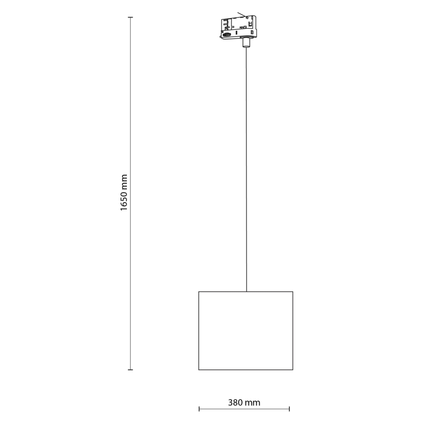 Hanglamp aan een koord voor een 3-fase rail systeem TRACER 1xE27/15W/230V diameter 30 cm zwart/wit