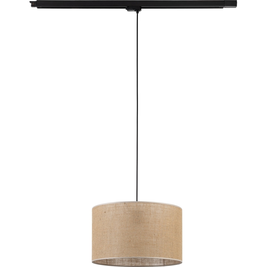 Hanglamp aan een koord voor een 3-fase rail systeem TRACER 1xE27/15W/230V diameter 38 cm zwart/bruin