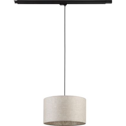 Hanglamp aan een koord voor een 3-fase rail systeem TRACER 1xE27/15W/230V diameter 38 cm zwart/grijs