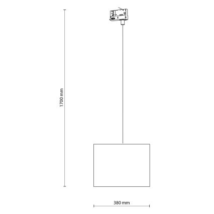Hanglamp aan een koord voor een 3-fase rail systeem TRACER 1xE27/15W/230V diameter 38 cm zwart/grijs