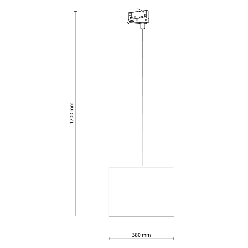 Hanglamp aan een koord voor een 3-fase rail systeem TRACER 1xE27/15W/230V diameter 38 cm zwart/grijs