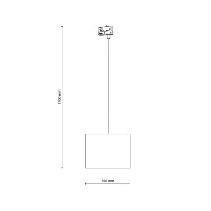 Hanglamp aan een koord voor een 3-fase rail systeem TRACER 1xE27/15W/230V diameter 38 cm zwart