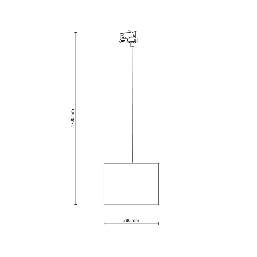 Hanglamp aan een koord voor een 3-fase rail systeem TRACER 1xE27/15W/230V diameter 38 cm zwart
