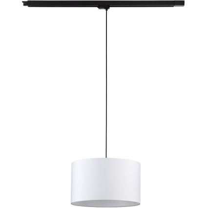 Hanglamp aan een koord voor een 3-fase rail systeem TRACER 1xE27/15W/230V diameter 38 cm zwart/wit