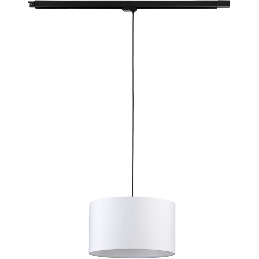 Hanglamp aan een koord voor een 3-fase rail systeem TRACER 1xE27/15W/230V diameter 38 cm zwart/wit