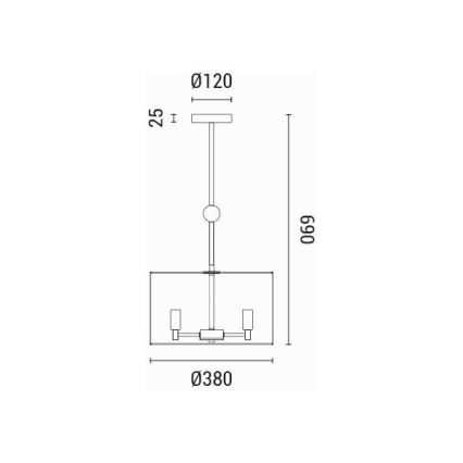 Hanglamp aan een koord 3xE14/15W/230V