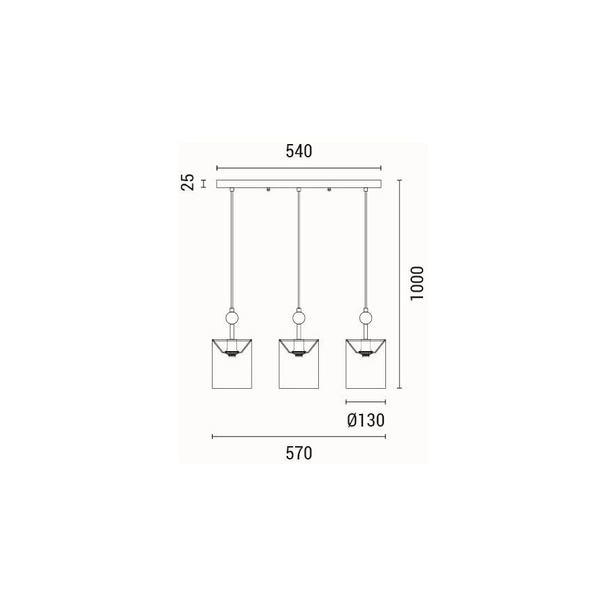 Hanglamp aan een koord 3xE14/15W/230V