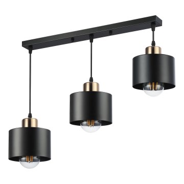 Hanglamp aan een koord 3xE27/35W/230V zwart/goud