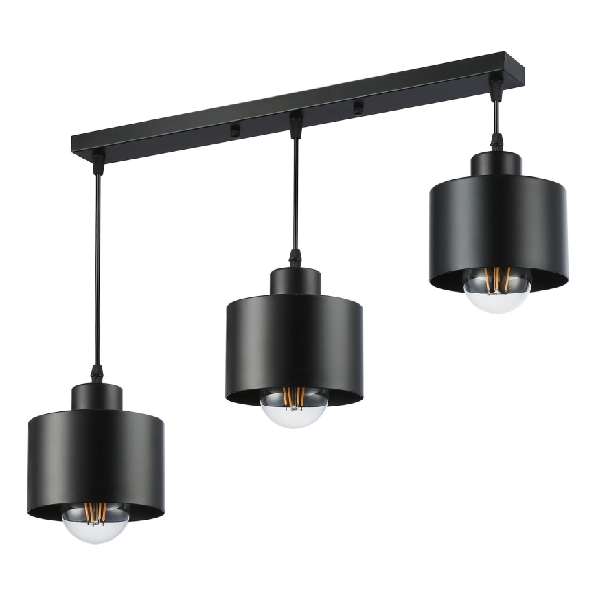 Hanglamp aan een koord 3xE27/35W/230V zwart