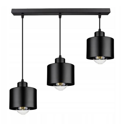 Hanglamp aan een koord 3xE27/35W/230V zwart