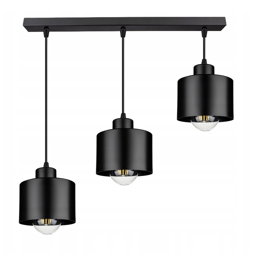Hanglamp aan een koord 3xE27/35W/230V zwart