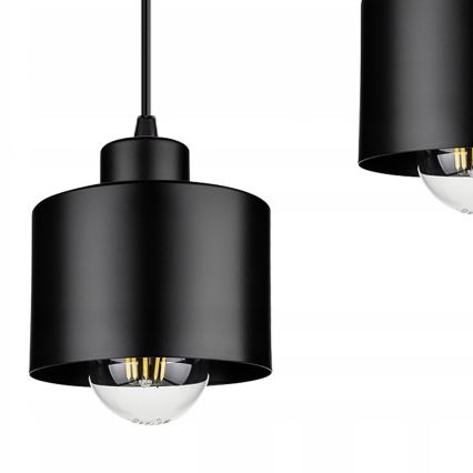 Hanglamp aan een koord 3xE27/35W/230V zwart