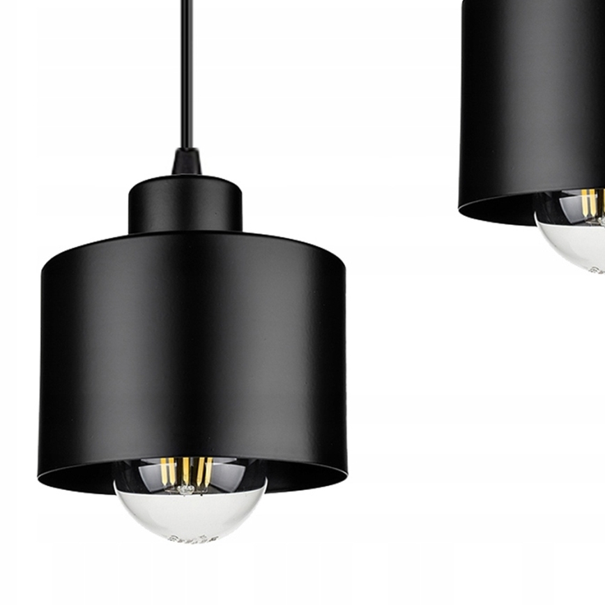 Hanglamp aan een koord 3xE27/35W/230V zwart