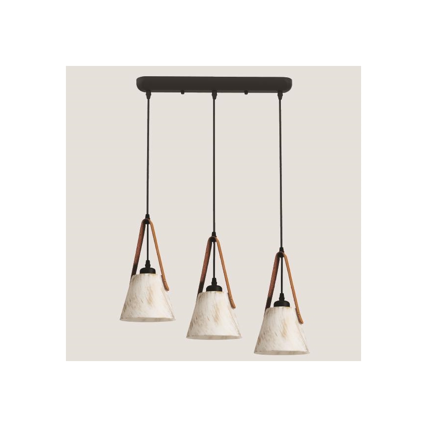 Hanglamp aan een koord 3xE27/40W/230V wit