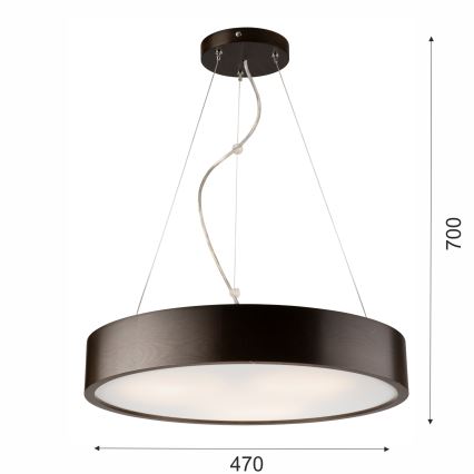 Hanglamp aan een koord 3xE27/60W/230V ø 47 cm grenen - FSC gecertificeerd