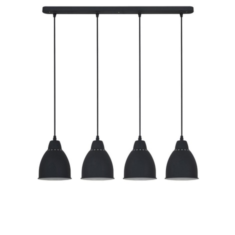 Hanglamp aan een koord 4xE27/60W/230V zwart 14 cm