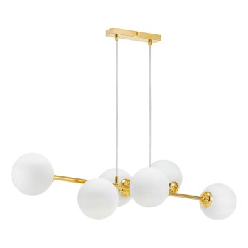 Hanglamp aan een koord 6xE27/35W/230V goud