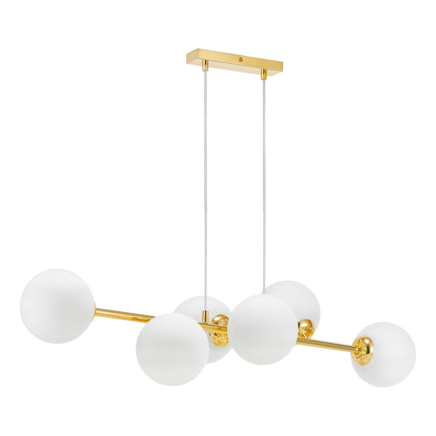 Hanglamp aan een koord 6xE27/35W/230V goud