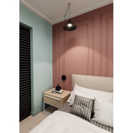 Hanglamp aan een koord ABRAMO 1xE27/15W/230V zwart