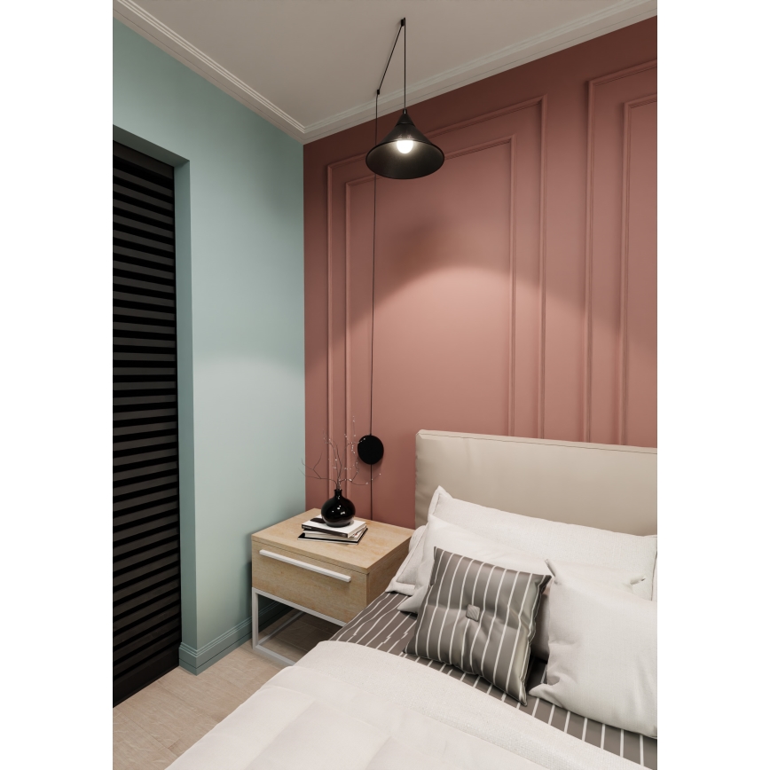 Hanglamp aan een koord ABRAMO 1xE27/15W/230V zwart