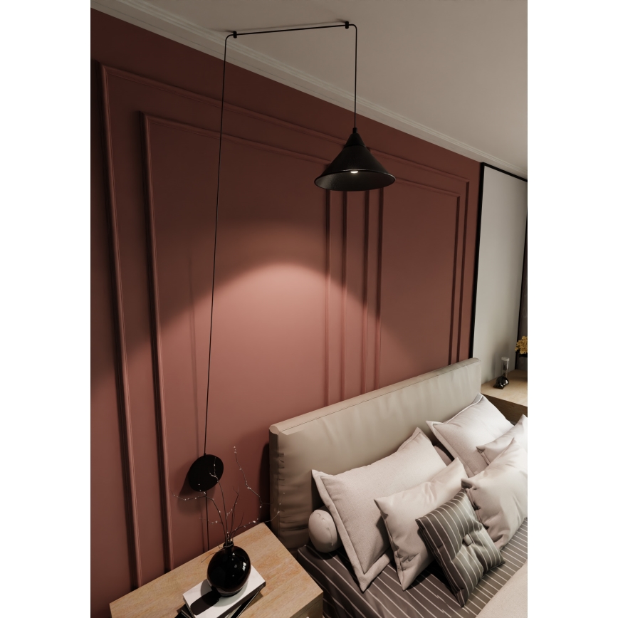 Hanglamp aan een koord ABRAMO 1xE27/15W/230V zwart