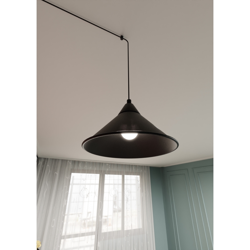 Hanglamp aan een koord ABRAMO 1xE27/15W/230V zwart