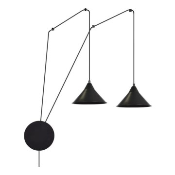 Hanglamp aan een koord ABRAMO 2xE27/15W/230V zwart
