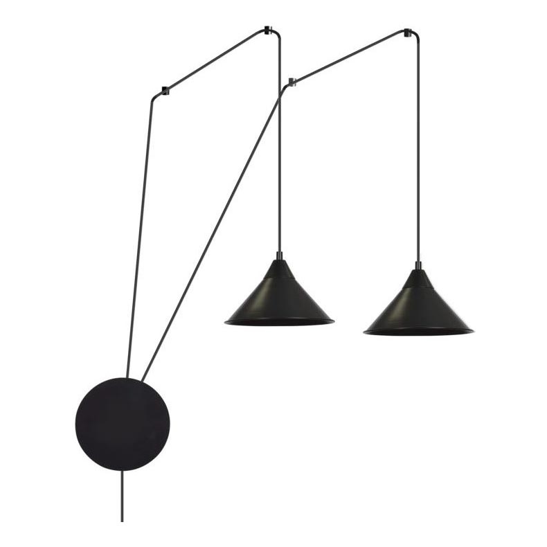 Hanglamp aan een koord ABRAMO 2xE27/15W/230V zwart