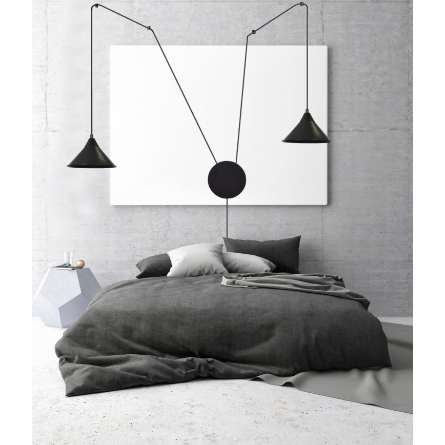 Hanglamp aan een koord ABRAMO 2xE27/15W/230V zwart