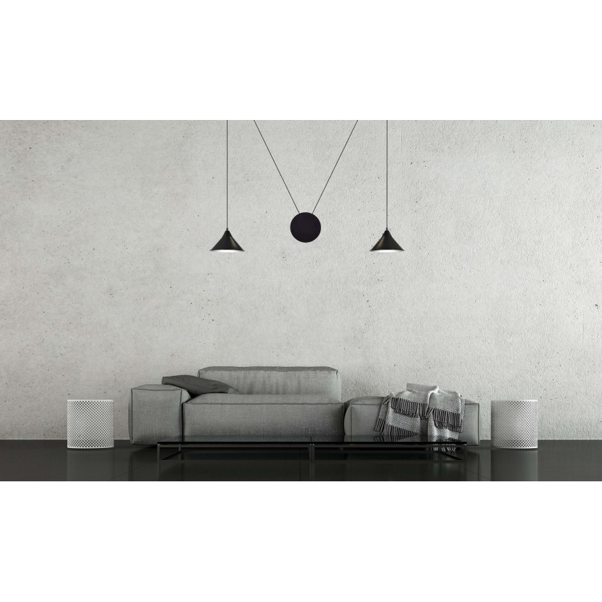 Hanglamp aan een koord ABRAMO 2xE27/15W/230V zwart