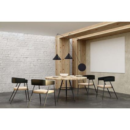 Hanglamp aan een koord ABRAMO 2xE27/15W/230V zwart