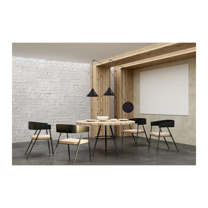 Hanglamp aan een koord ABRAMO 2xE27/15W/230V zwart