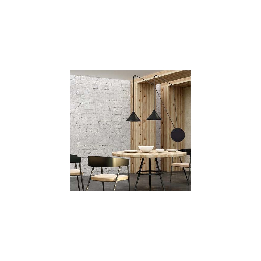 Hanglamp aan een koord ABRAMO 2xE27/15W/230V zwart