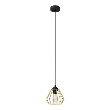 Hanglamp aan een koord AGAT 1xE27/15W/230V goud/zwart