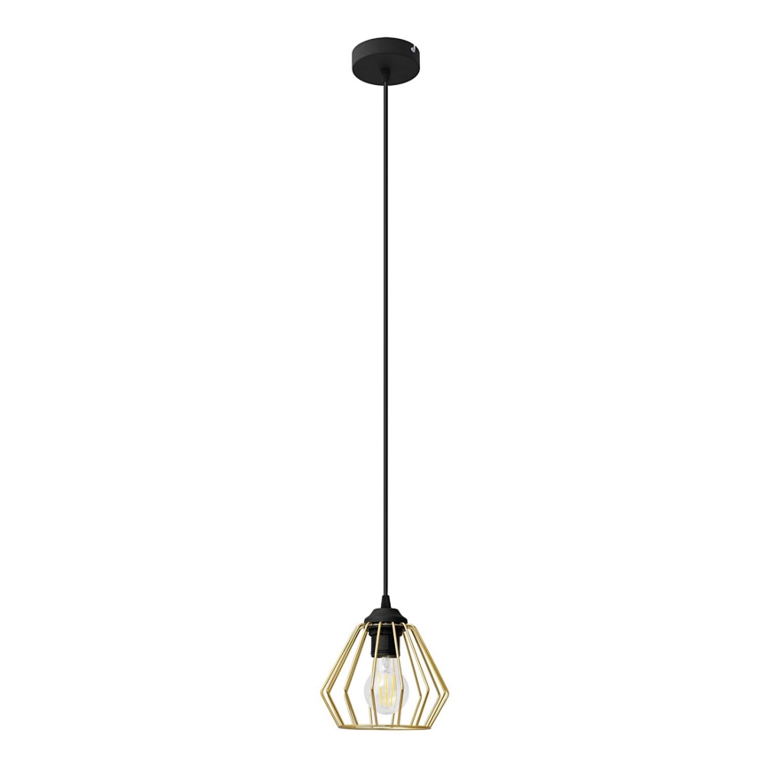 Hanglamp aan een koord AGAT 1xE27/15W/230V goud/zwart