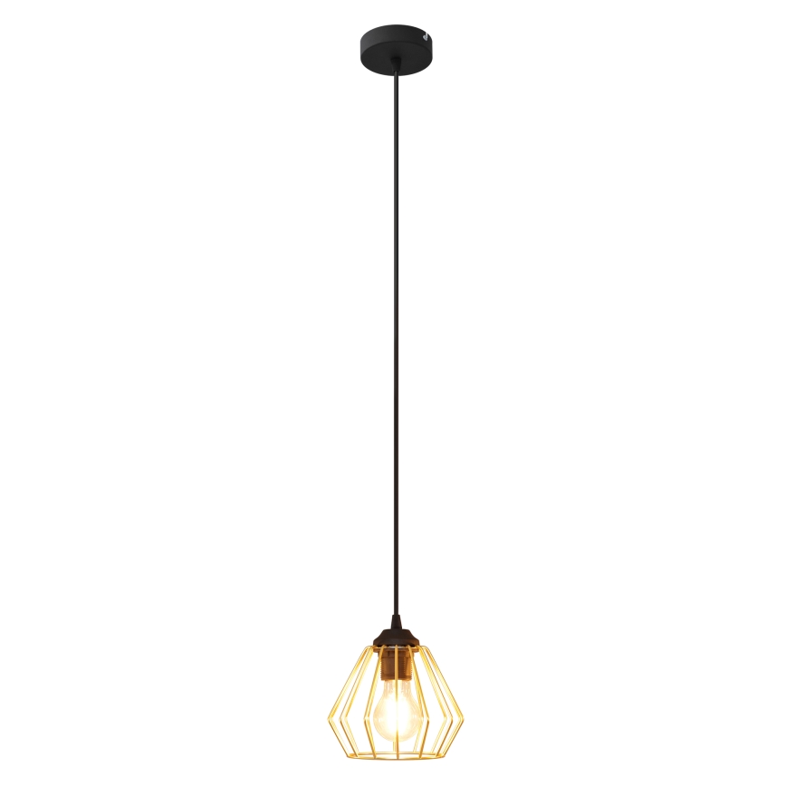 Hanglamp aan een koord AGAT 1xE27/15W/230V goud/zwart