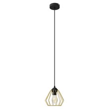 Hanglamp aan een koord AGAT 1xE27/60W/230V goud/zwart