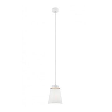 Hanglamp aan een koord AGUSTINO 1xE27/60W/230V wit/beuken