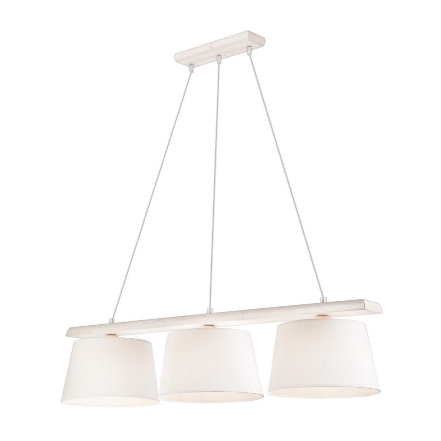 Hanglamp aan een koord AIDA 3xE27/60W/230V eiken