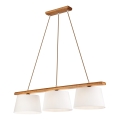 Hanglamp aan een koord AIDA 3xE27/60W/230V eiken