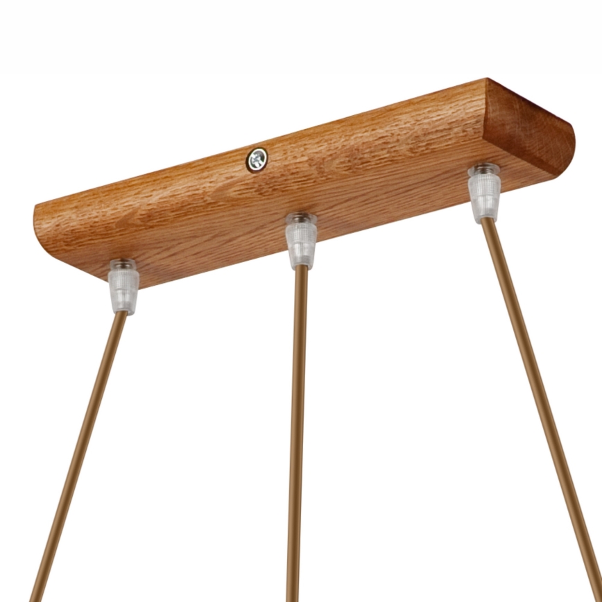 Hanglamp aan een koord AIDA 3xE27/60W/230V eiken
